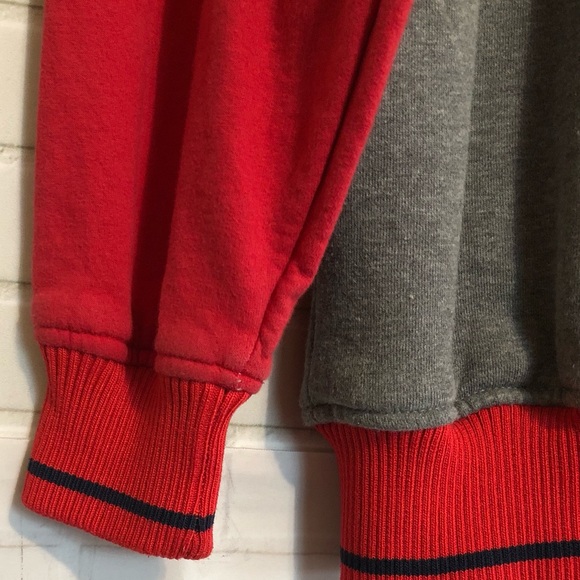 Vintage Anaheim Angels Stitches Red Gray MLB Fleece Baseball Sweatshirt Jacket M - Picture 11 of 16